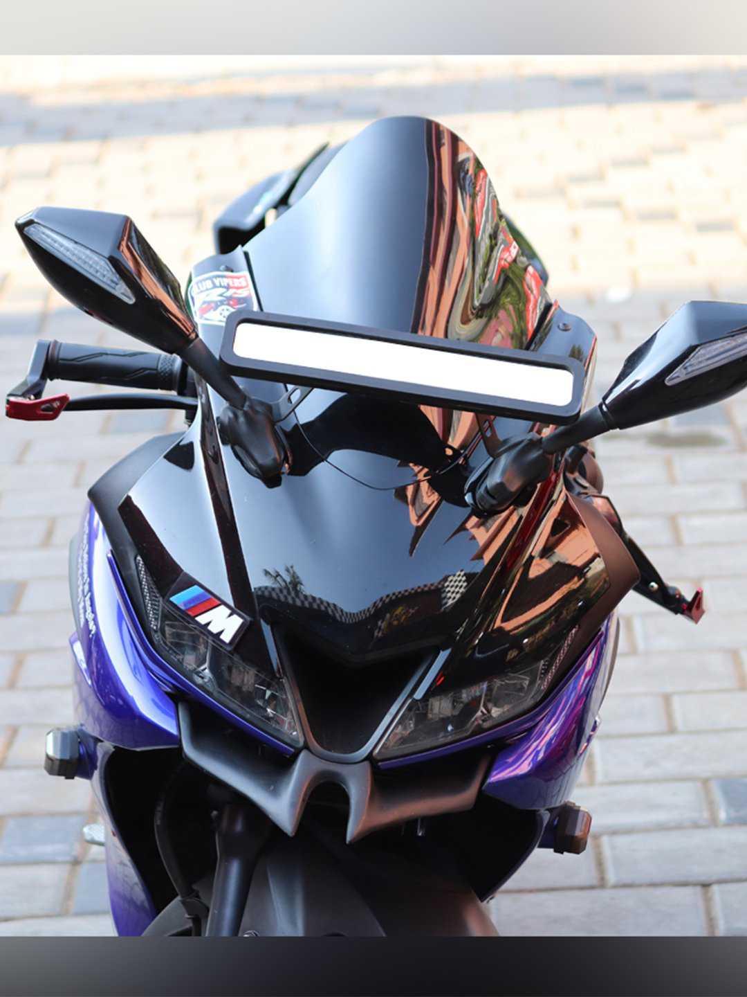 Exclusive 1 Side LED Indicator Motorcycle Mirror Universal Fit Bike Accessory - Moto Modz