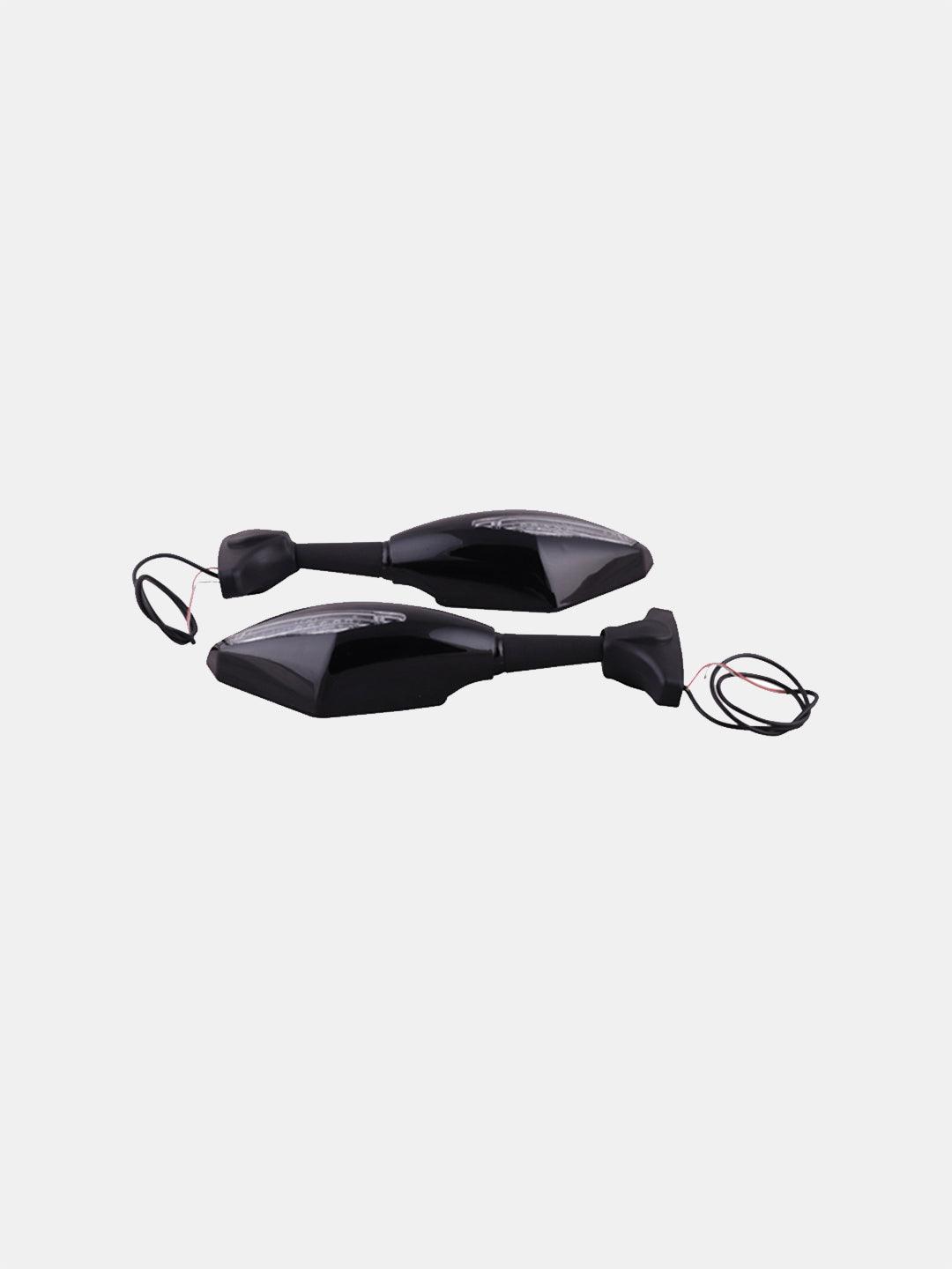 Exclusive 1 Side LED Indicator Motorcycle Mirror Universal Fit Bike Accessory - Moto Modz