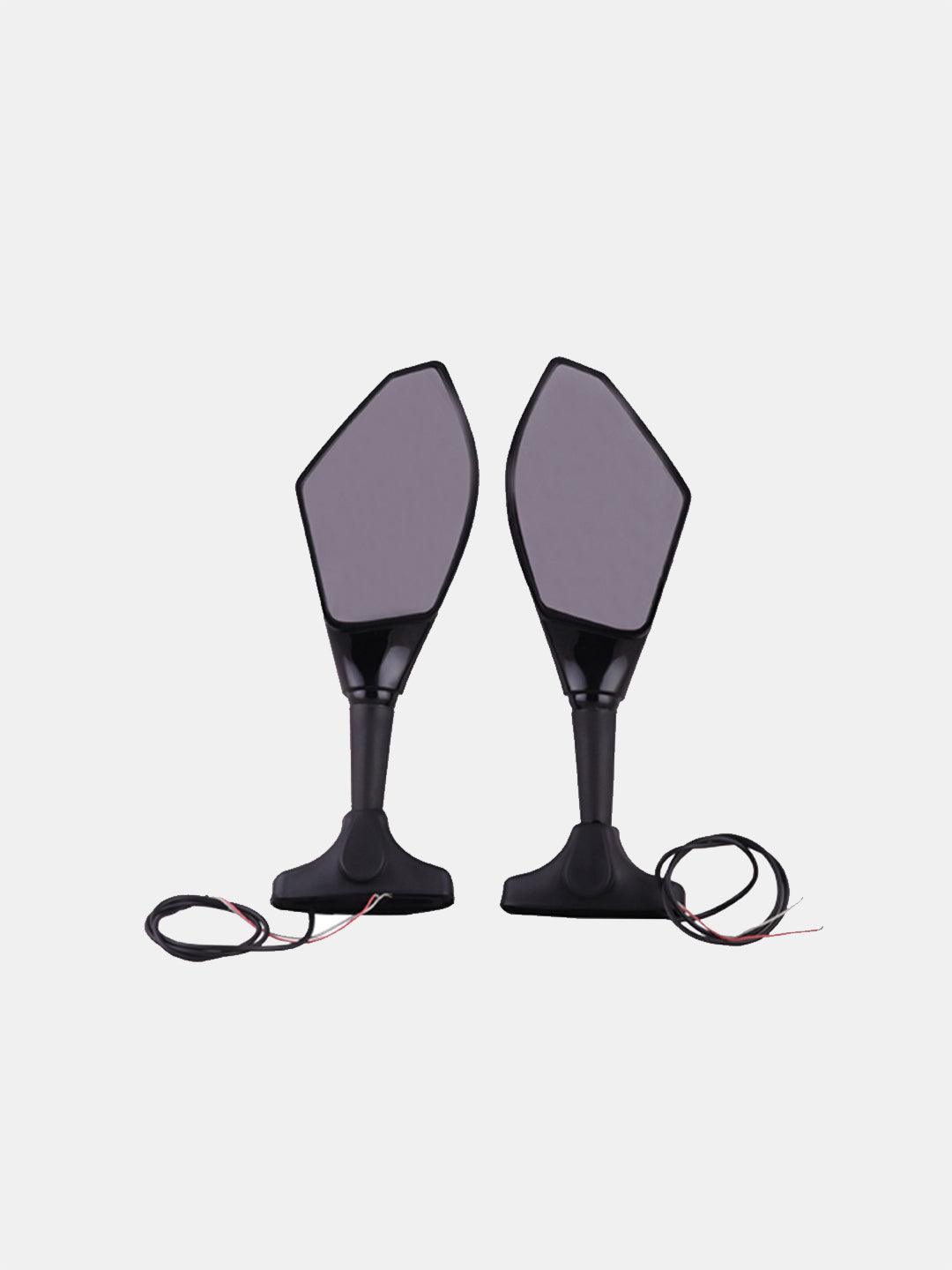 Exclusive 1 Side LED Indicator Motorcycle Mirror Universal Fit Bike Accessory - Moto Modz