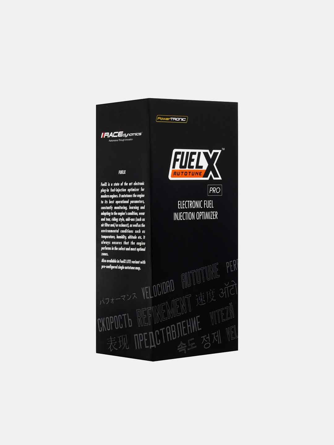 FuelX Autotune Pro electronic fuel injection optimizer box against white background