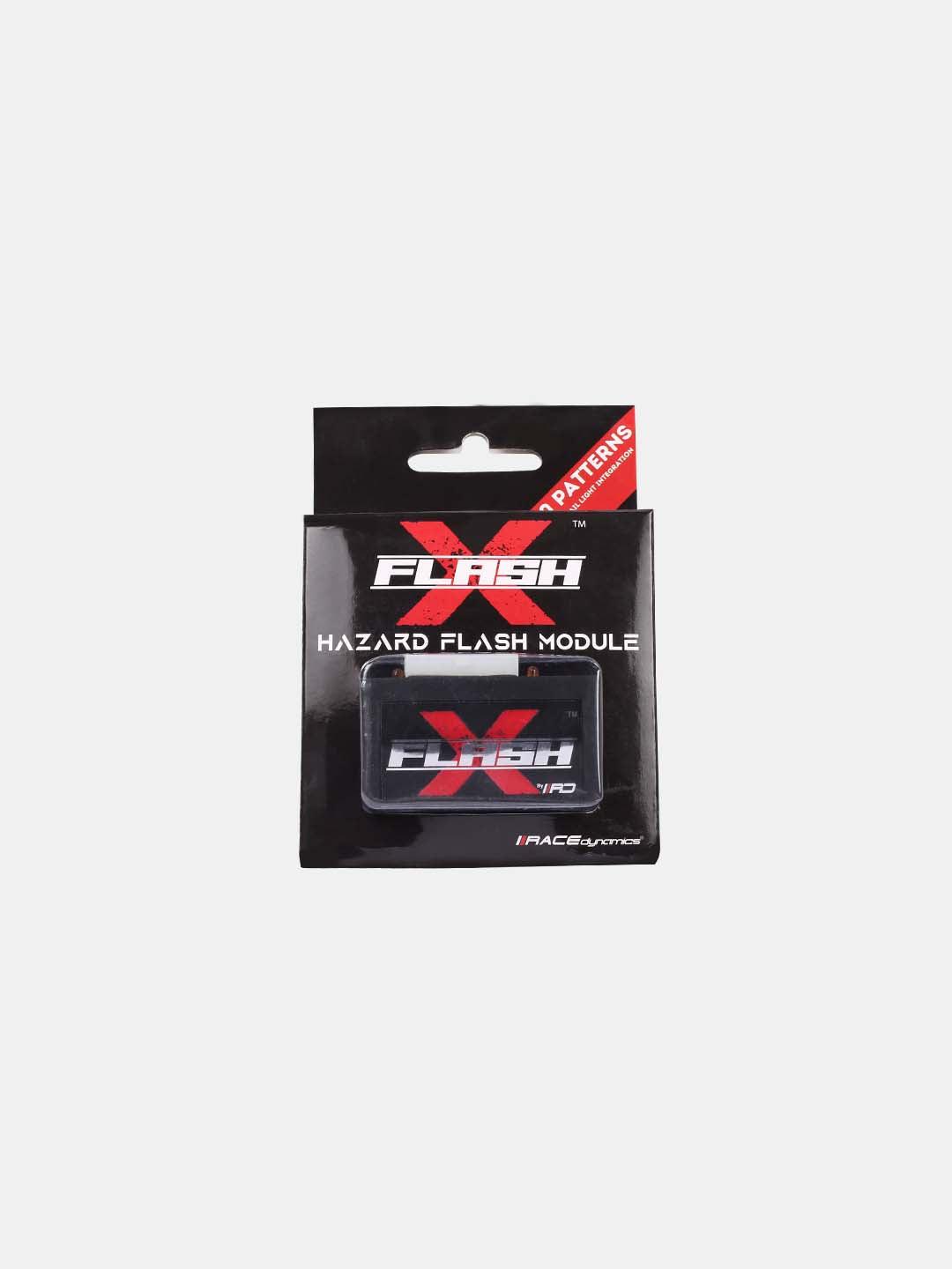 Gixxer 150 Flash X hazard flash module in retail packaging for motorcycle indicators