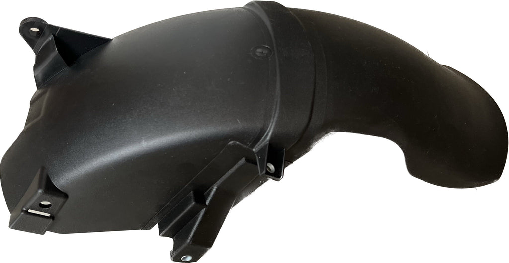 Black plastic scooter or motorcycle engine cover with mounting brackets
