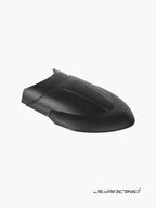 Black motorcycle mudguard extender for Honda H’ness, aerodynamic design against white background