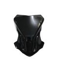Black polycarbonate visor for KTM Duke 390 Gen 3 motorcycle, front view, glossy finish
