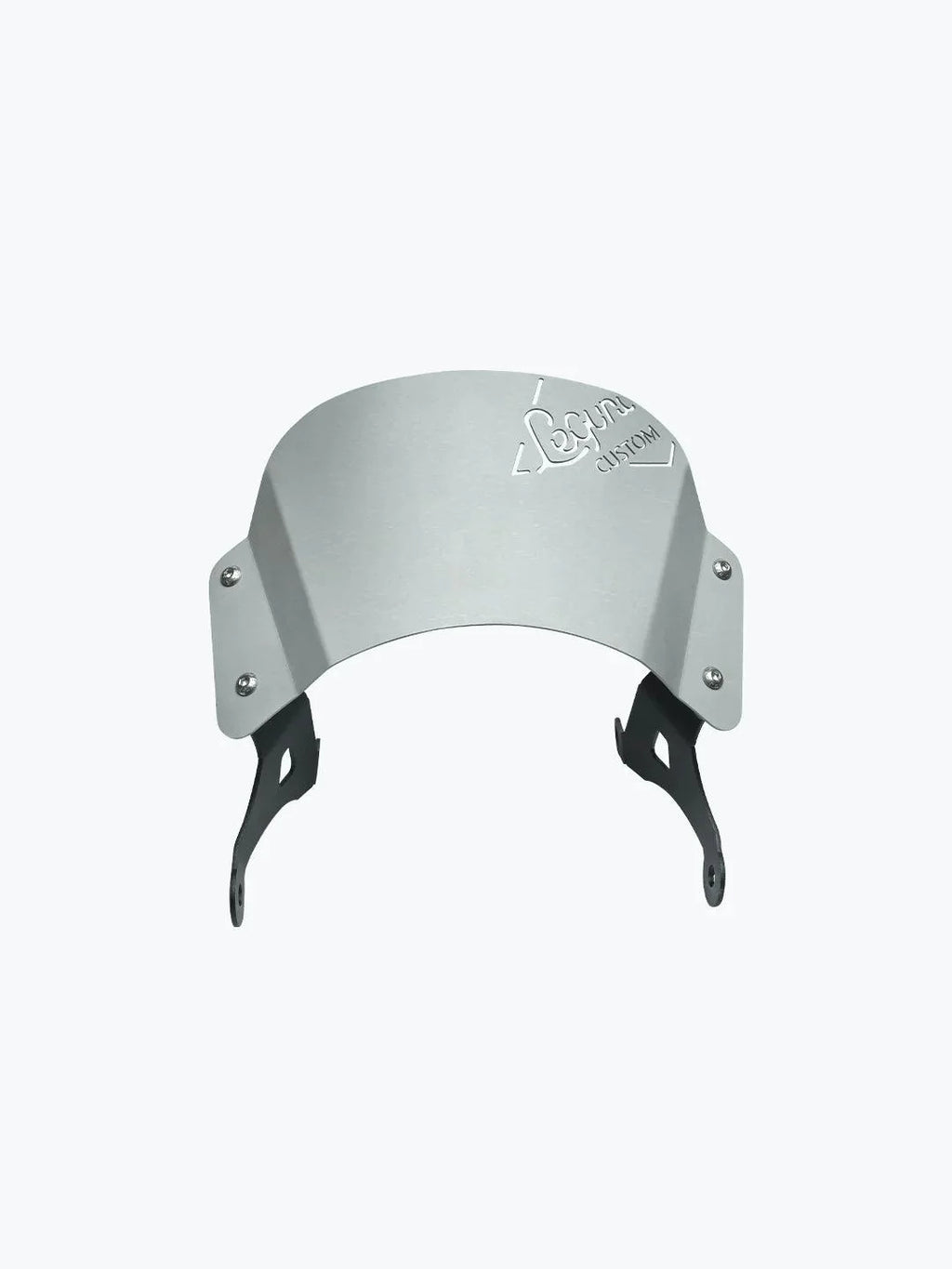 Aluminium motorcycle visor for Triumph Speed 400 with Zephyr logo, isolated on white background