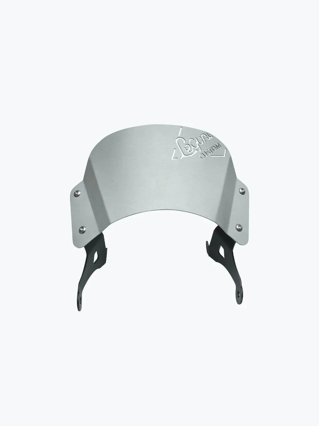 Aluminium motorcycle visor for Triumph Speed 400 with Zephyr logo, isolated on white background