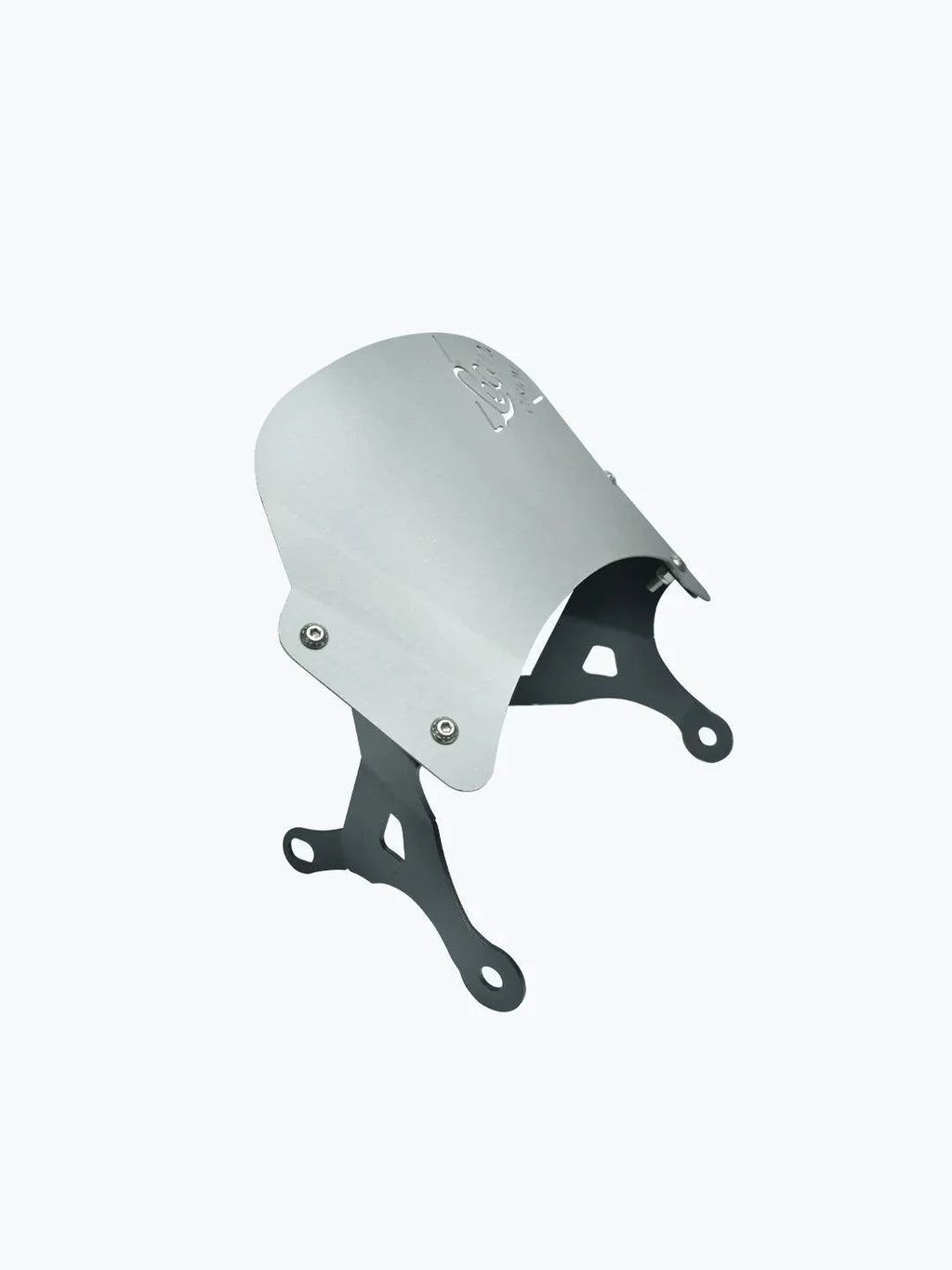Aluminium motorcycle visor with mounting brackets for Triumph Speed 400, isolated on white