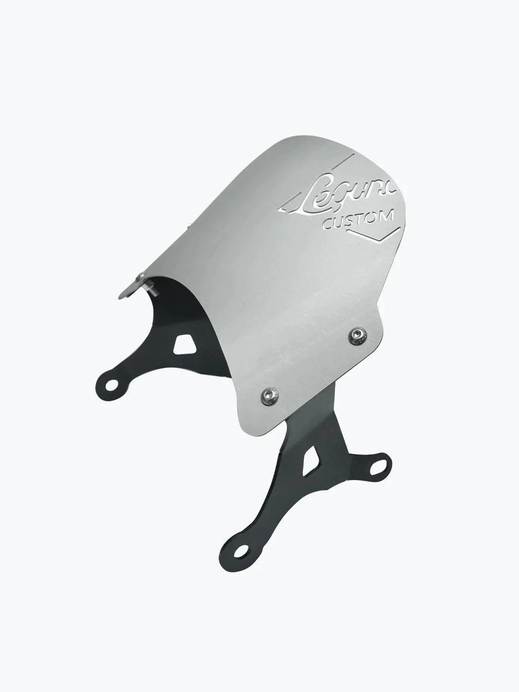 Aluminium motorcycle visor for Triumph Speed 400 with custom engraving and black mounting brackets