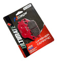 Red ceramic brake pads in retail packaging labeled whisker ceramic, model HB087.