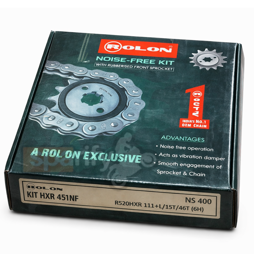 Rolon Noise-Free Chain and Sprocket Kit for Bajaj Pulsar NS 400 (2024 Onwards)