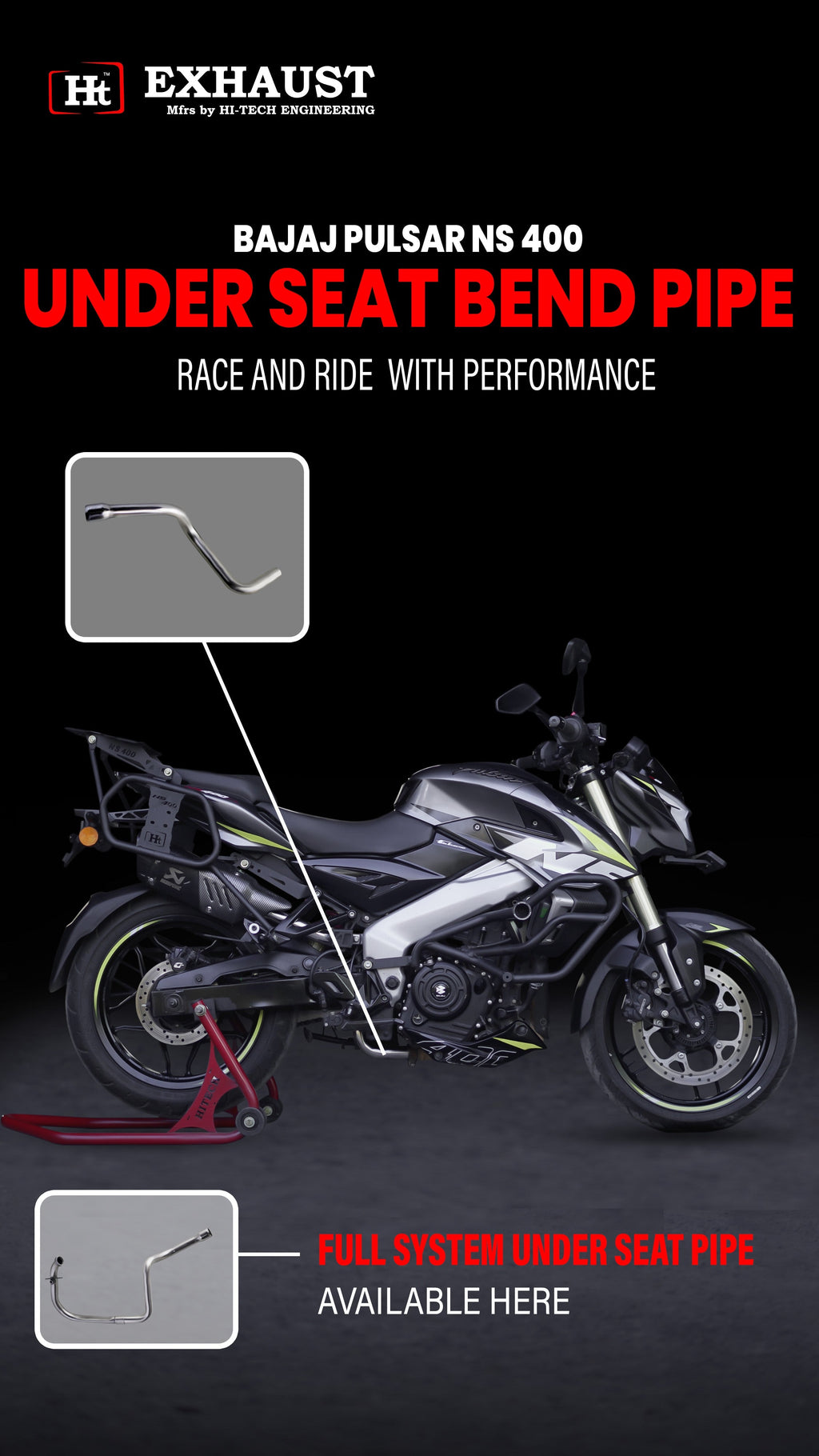 Premium Under-Seat Bend Pipe for Bajaj NS 400 Z - SB 991
