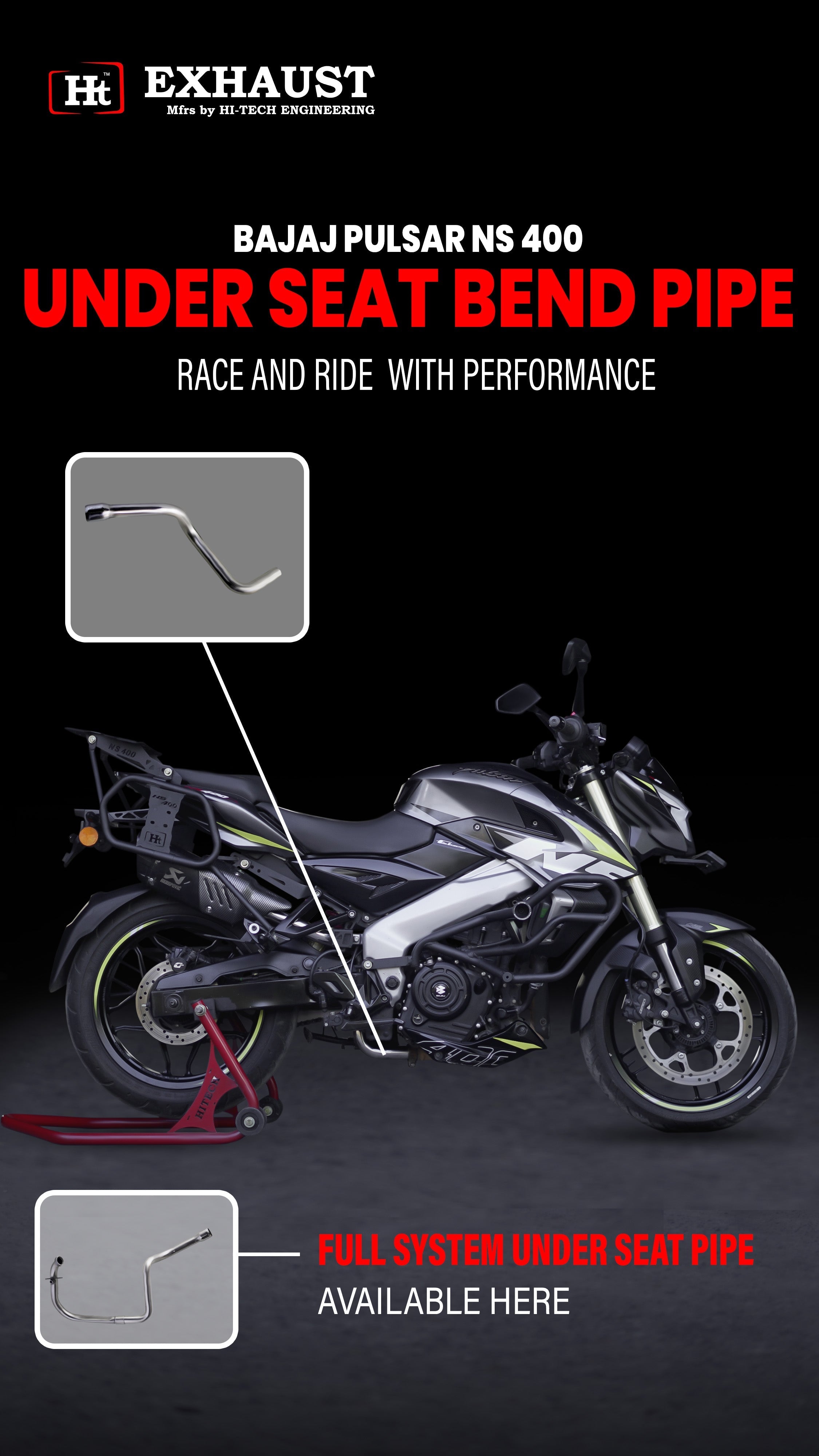 Premium Under-Seat Bend Pipe for Bajaj NS 400 Z - SB 991