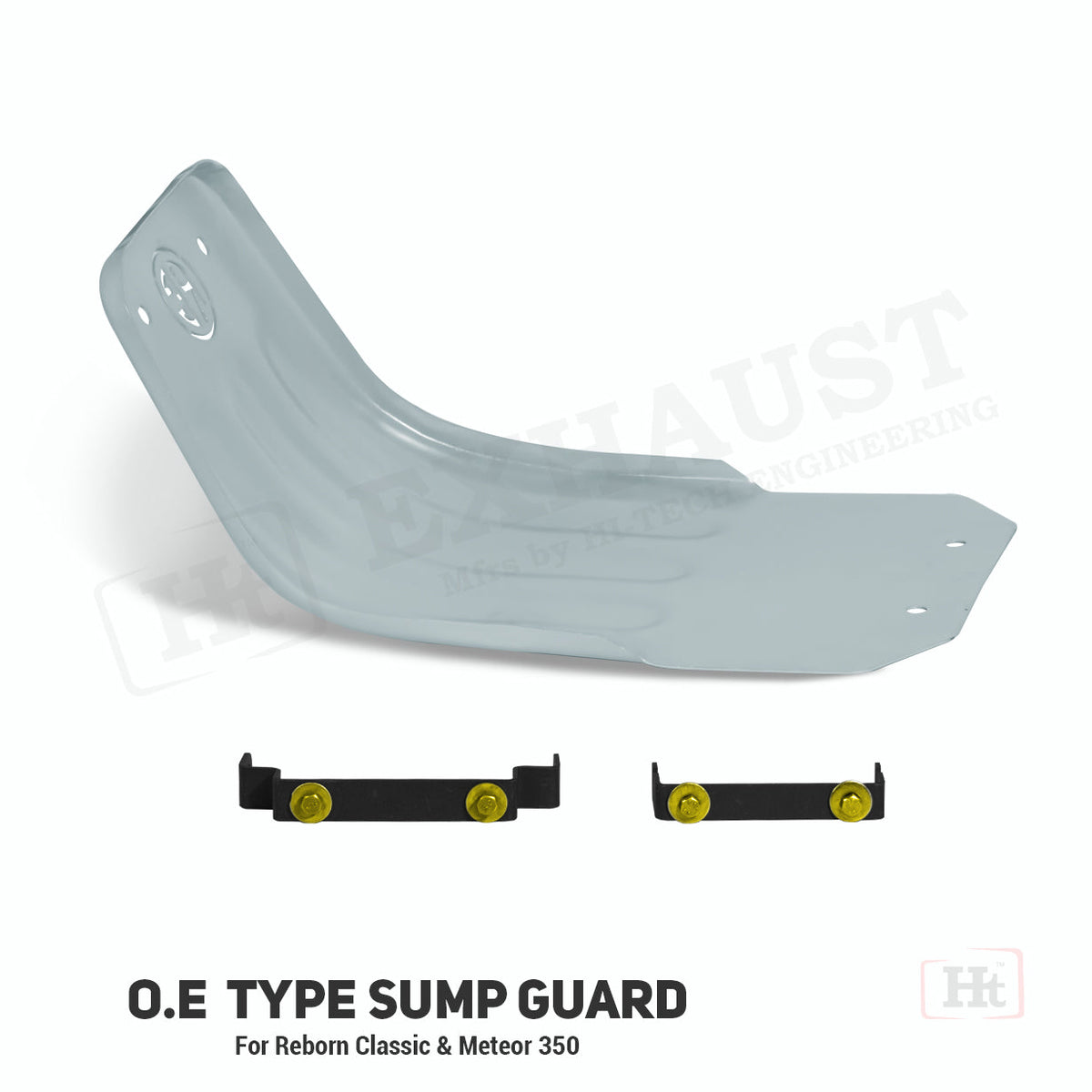 Hitech OE Type Sump Guard Silver Powder Coated for Royal Enfield Meteor 350 Classic Reborn - Moto Modz