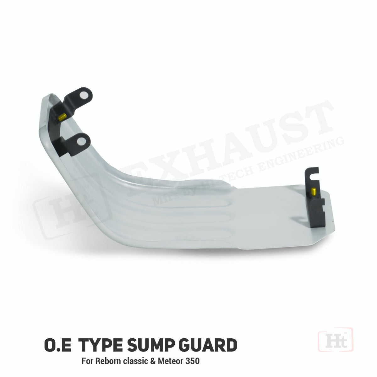 Hitech OE Type Sump Guard Silver Powder Coated for Royal Enfield Meteor 350 Classic Reborn - Moto Modz