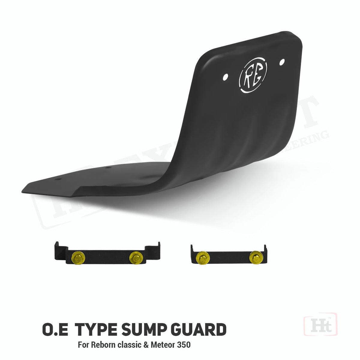 Hitech OE Type Sump Guard Black Matt for Royal Enfield Meteor 350 Classic Reborn - Moto Modz