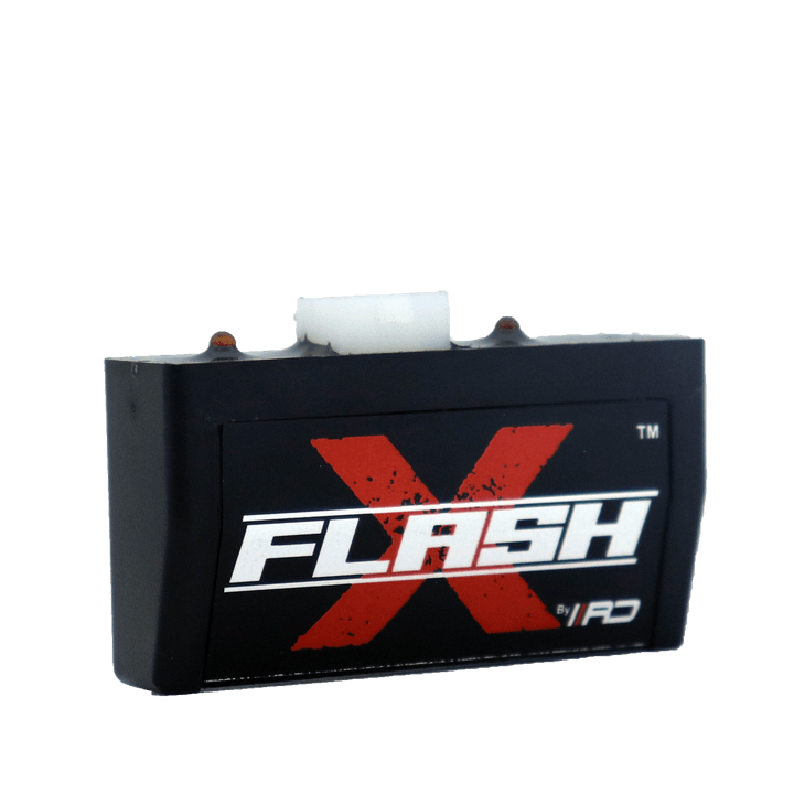 Race Dynamics Flash X motorcycle indicator relay module, black with red X logo
