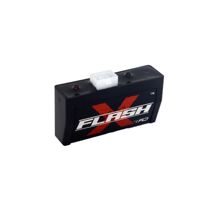 Race Dynamics Flash X module for Yamaha R15 V2 motorcycle, black rectangular device