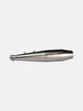 Stainless steel motorcycle exhaust muffler isolated on white background