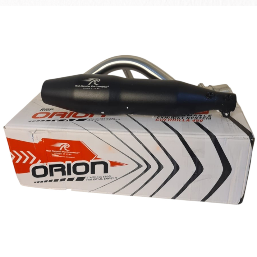 RE Guerrilla 450 Red Rooster Performance Exhaust – Orion (Black)