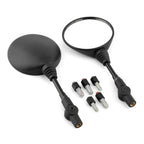 SPIKI CF Touring Mirrors (Pair) - 360-Degree Foldable Rear-View Mirrors for a Wide Field of View - Universal Fit for Most Motorcycles
