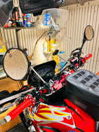 SPIKI CF Touring Mirrors (Pair) - 360-Degree Foldable Rear-View Mirrors for a Wide Field of View - Universal Fit for Most Motorcycles