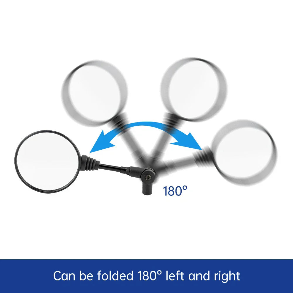SPIKI CF Touring Mirrors (Pair) - 360-Degree Foldable Rear-View Mirrors for a Wide Field of View - Universal Fit for Most Motorcycles