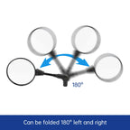 SPIKI CF Touring Mirrors (Pair) - 360-Degree Foldable Rear-View Mirrors for a Wide Field of View - Universal Fit for Most Motorcycles