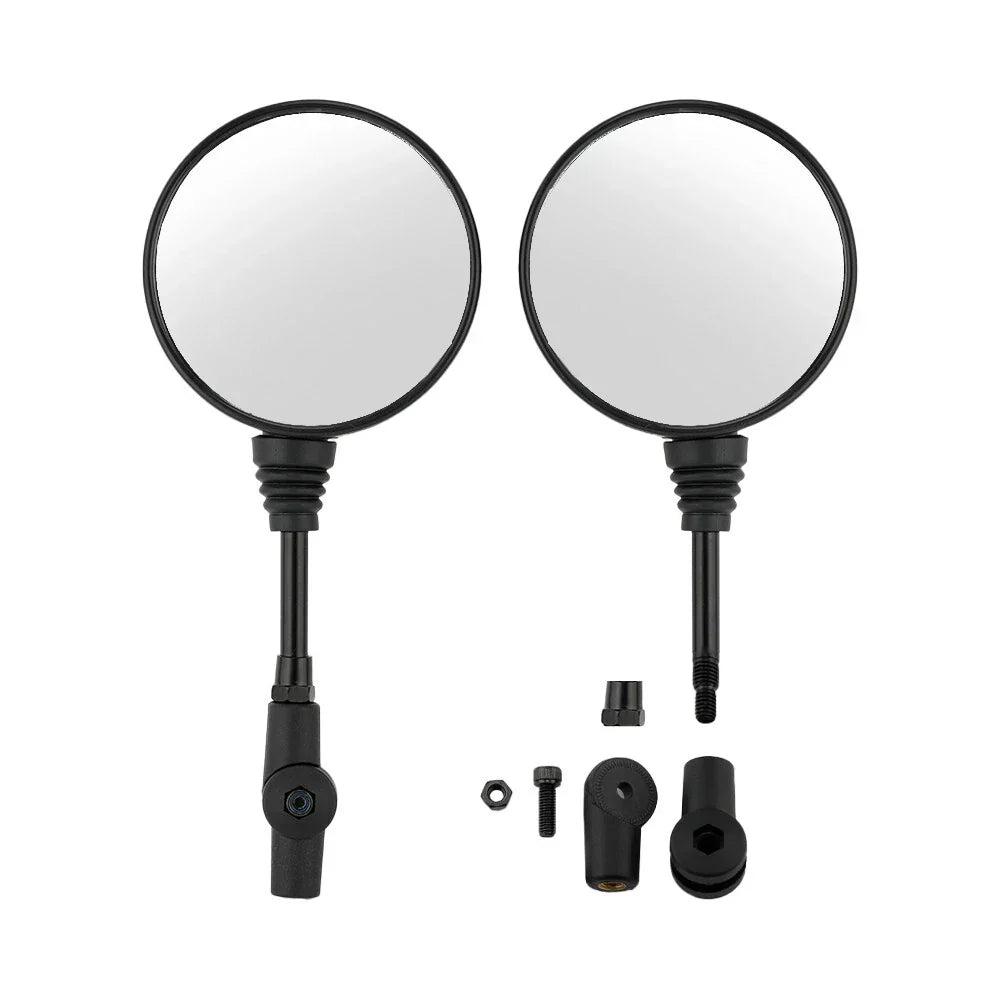 SPIKI CF Touring Mirrors (Pair) - 360-Degree Foldable Rear-View Mirrors for a Wide Field of View - Universal Fit for Most Motorcycles