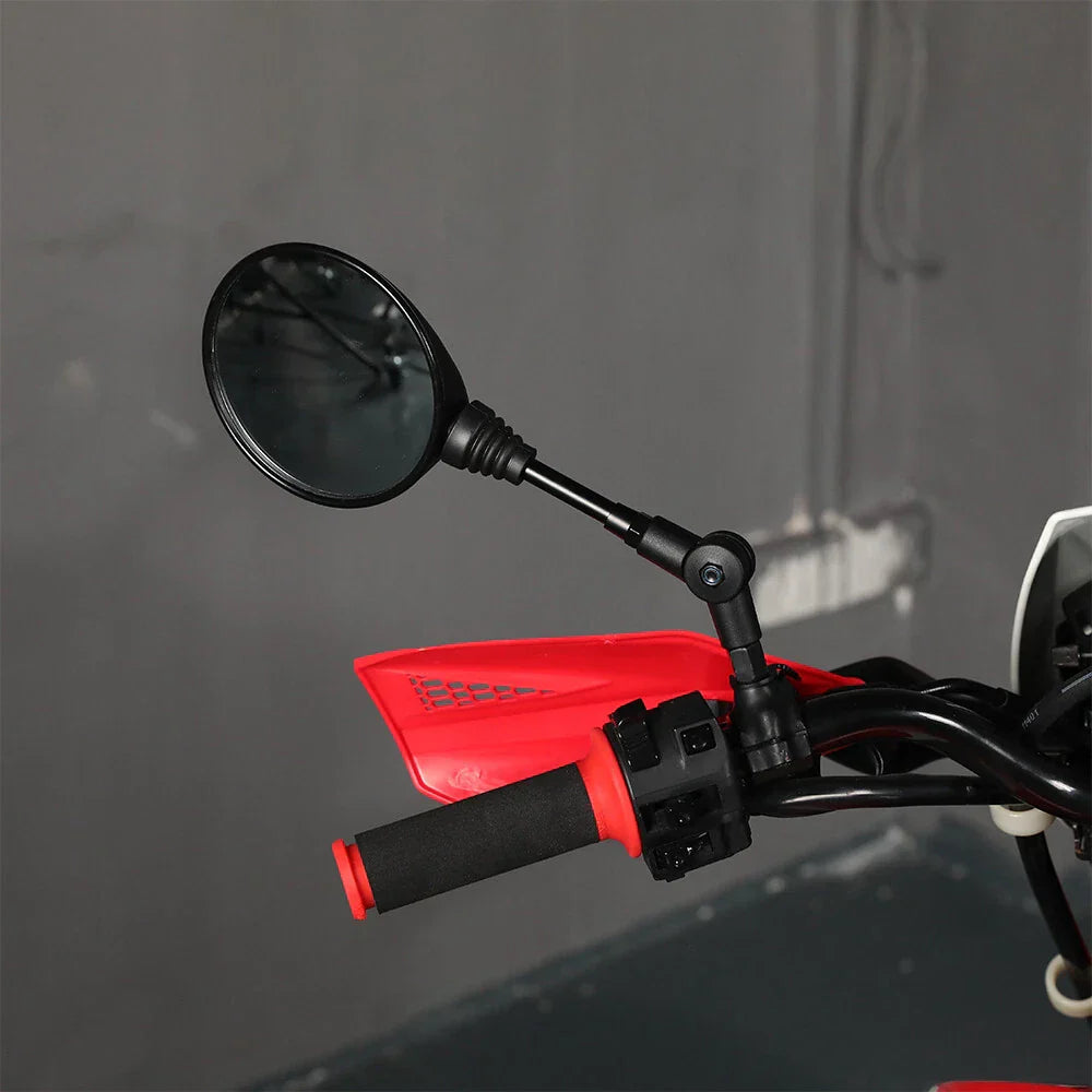 SPIKI CF Touring Mirrors (Pair) - 360-Degree Foldable Rear-View Mirrors for a Wide Field of View - Universal Fit for Most Motorcycles