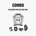 Combo set of JB Racing KTM ADV 390 2025 metal guards and accessories on white background