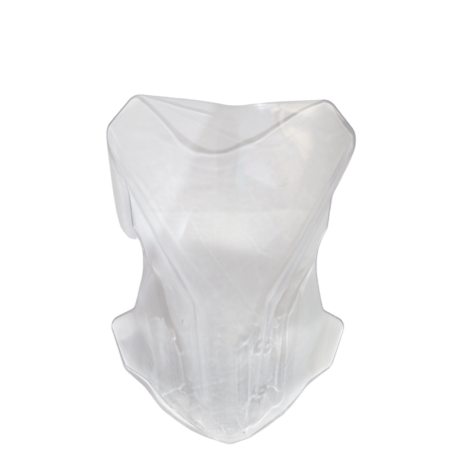 Clear polycarbonate motorcycle visor for TVS Apache RTR 310, aerodynamic design