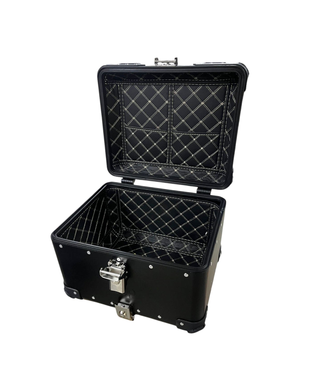 LGP Premium Aluminium Top Case – Nero Edition, Bevelled Corner, 45L Black, Universal Motorcycle Compatibility, 1-Year Warranty