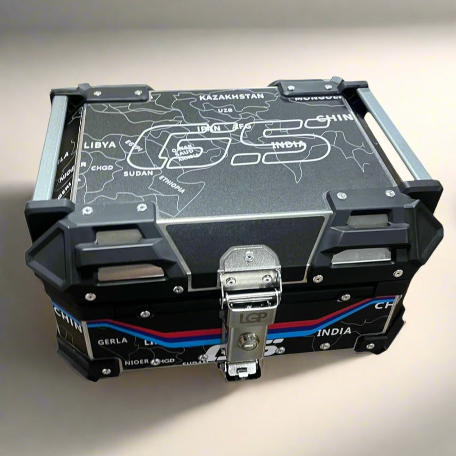 LGP Wanderer GS Aluminium Top Box – 25 Litres – Black | Fits All Motorcycles | 1-Year Warranty + Free Cushion